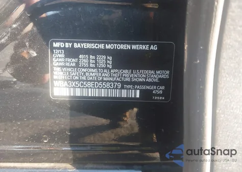 2014 BMW 328I Gran Turismo xDrive z USA, uszkodzony, nr VIN WBA3X5C58ED558379